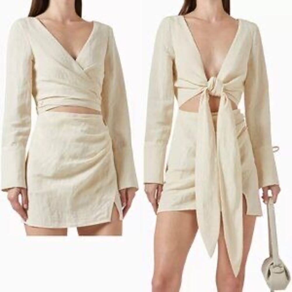 Matthew Burch | Wrap Long Sleeve Mini Dress